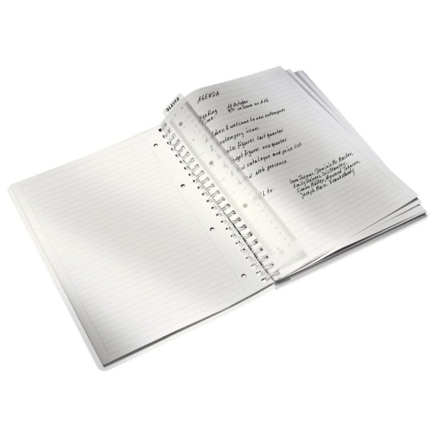 Leitz WOW Notesbog A4 - linieret - PP-omslag med hul - Lilla - 80 ark