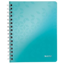Leitz WOW Notesbog A5 - linieret - PP-omslag med hul - Isbl� - 80 ark