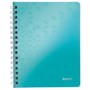 Leitz WOW Notesbog A5 - linieret - PP-omslag med hul - Isbl� - 80 ark