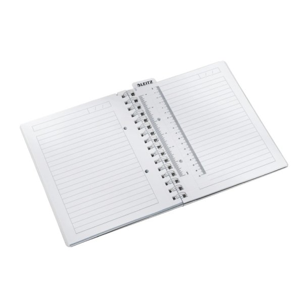 Leitz WOW Notesbog A5 - linieret - PP-omslag med hul - Isbl� - 80 ark