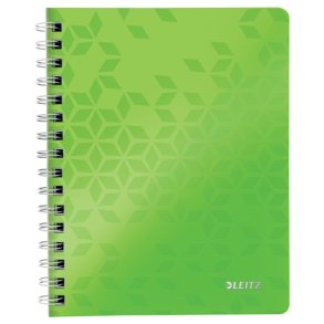 Leitz WOW Notesbog A5 - linieret - PP-omslag med hul - Gr�n - 80 ark