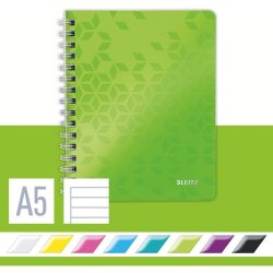 Leitz WOW Notesbog A5 - linieret - PP-omslag med hul - Gr�n - 80 ark