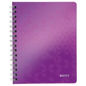 Leitz WOW Notesbog A5 - linieret - PP-omslag med hul - Lilla - 80 ark