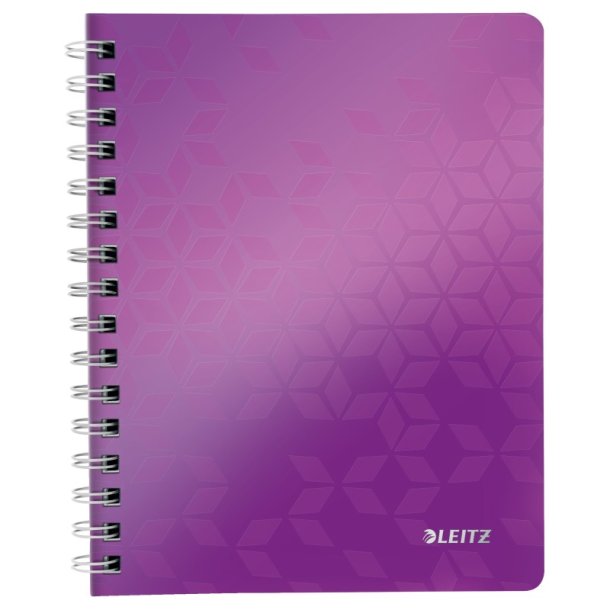 Leitz WOW Notesbog A5 - linieret - PP-omslag med hul - Lilla - 80 ark