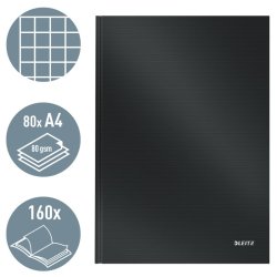 Leitz Solid Notesbog A4 - kvadreret - lamineret hardcover sort - 80 ark - 80g