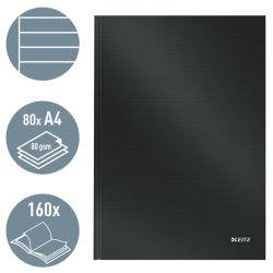 Leitz Solid Notesbog A4 - linieret - lamineret hardcover sort - 80 ark - 80g