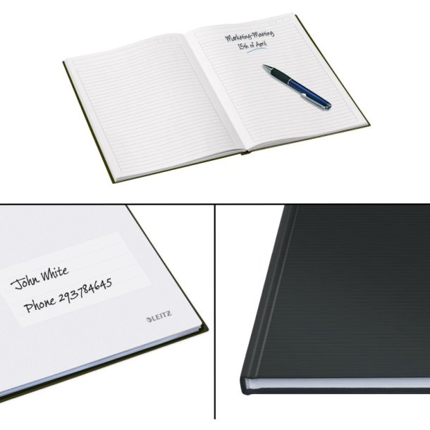 Leitz Solid Notesbog A5 - linieret - lamineret hardcover sort - 80 ark - 80g
