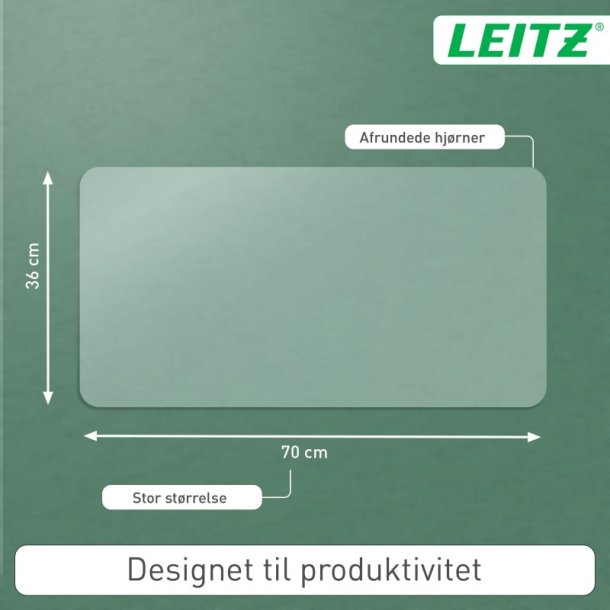 Leitz Skriveunderlag - transparent - mat - 36x70 cm
