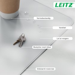 Leitz Skriveunderlag - Large - 80x40 - lysegr�