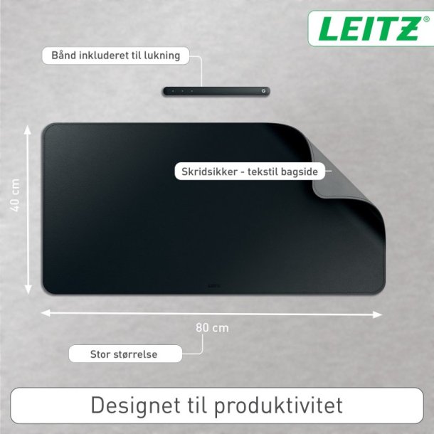 Leitz Skriveunderlag - Large - 80x40 - sort