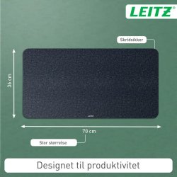 Leitz Skriveunderlag - Large filt - 36x70 - gr�