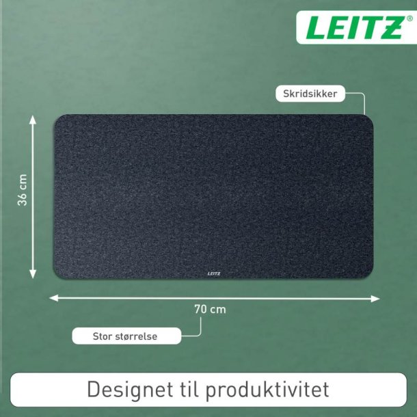 Leitz Skriveunderlag - Large filt - 36x70 - gr�