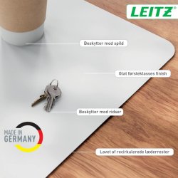 Leitz Skriveunderlag - Large l�der - 36x70 - lysegr�