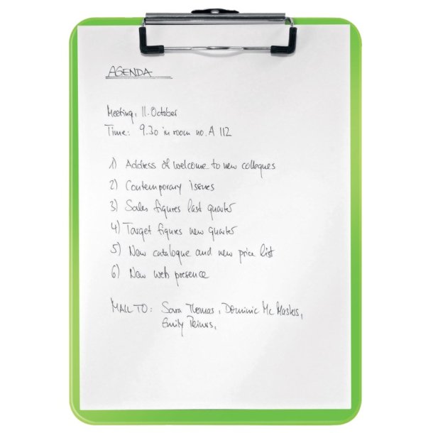 Leitz Clipboard A4 uden forside  WOW gr�n til 75 ark