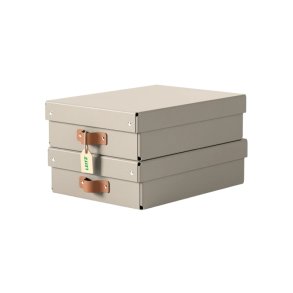 Leitz Opbevaringskasse Puro Medium Lav - S�t med 2 stk. Beige
