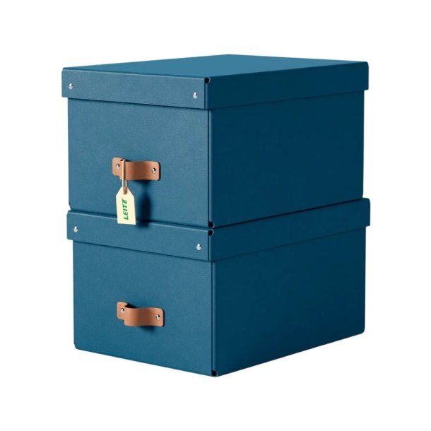 Leitz Opbevaringskasse Puro Medium - S�t med 2 stk. M�rkebl�
