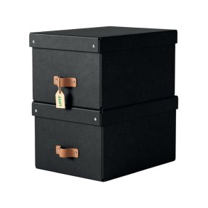 Leitz Opbevaringskasse Puro Medium - S�t med 2 stk. Sort