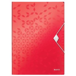 Leitz A4 3-klap mappe WOW - elastikmappe - PP - Rd