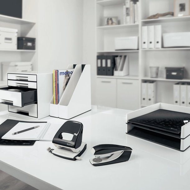 Leitz A4 3-klap mappe WOW - elastikmappe - 300g karton - sort