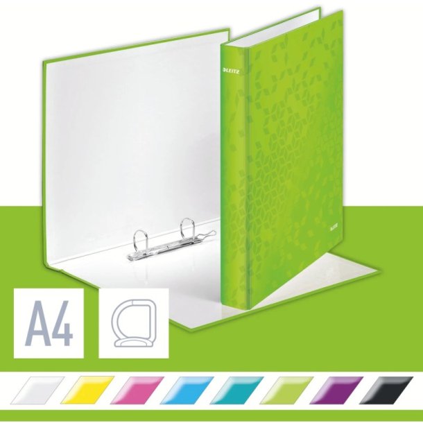 Leitz A4+ Ringbind - WOW grn - 25mm, 2 D-ring - rygbredde 40mm