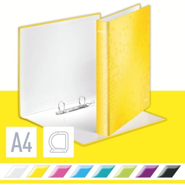Leitz A4+ Ringbind - WOW gul - 25mm, 2 D-ring - rygbredde 40mm