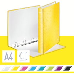 Leitz A4+ Ringbind - WOW Gul - 25mm, 4 D-ring - rygbredde 40mm