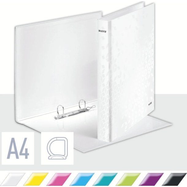 Leitz A4+ Ringbind - WOW hvid - 25mm, 2 D-ring - rygbredde 40mm