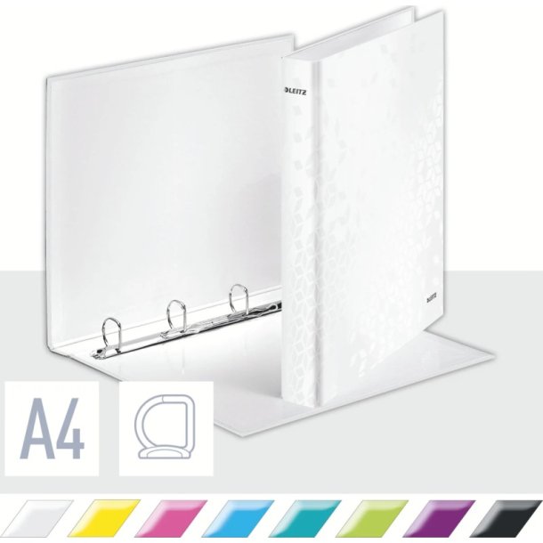 Leitz A4+ Ringbind - WOW Hvid - 25mm, 4 D-ring - rygbredde 40mm