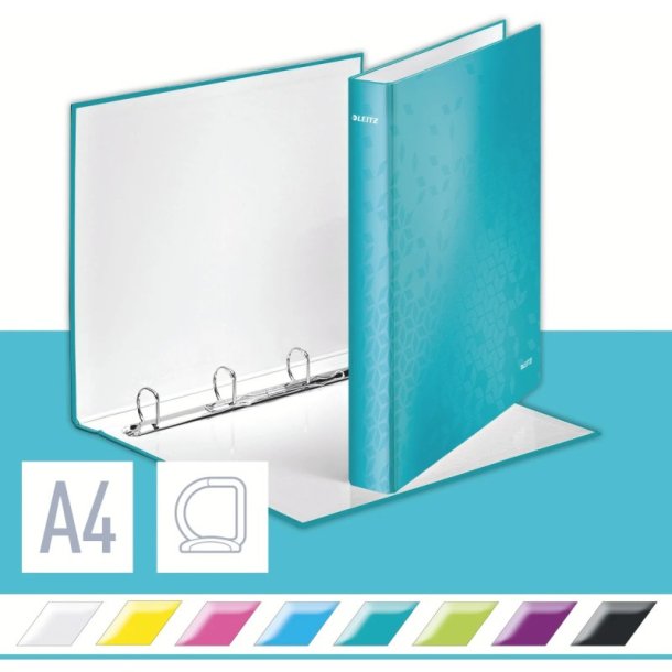 Leitz A4+ Ringbind - WOW Isbl - 25mm, 4 D-ring - rygbredde 40mm