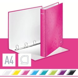 Leitz A4+ Ringbind - WOW Pink - 25mm, 4 D-ring - rygbredde 40mm