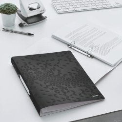 Leitz A4 Ringbind - WOW Sort - 25mm, 2 O-ring - rygbredde 32mm