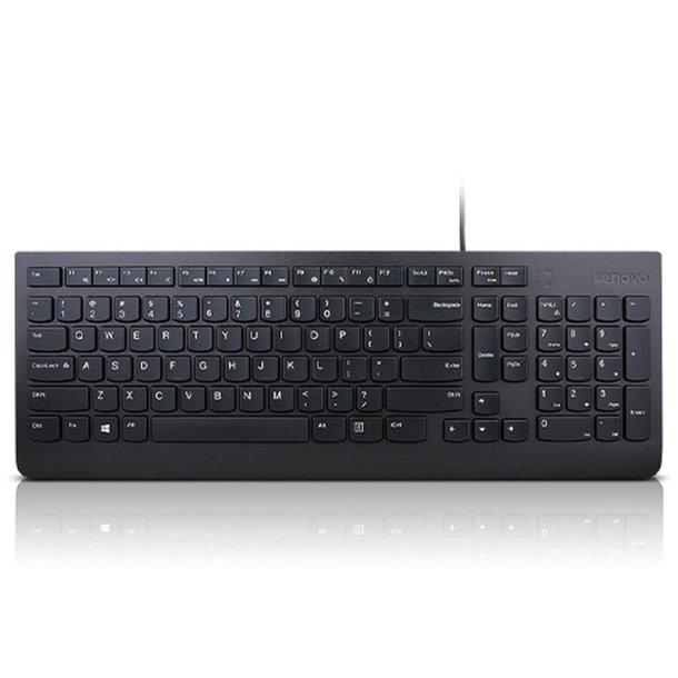 Lenovo Essential - Tastatur - USB kablet - Nordisk - sort