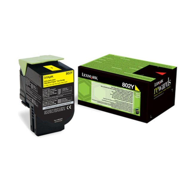 Lexmark 802Y - original toner - 1000 sider - Yellow