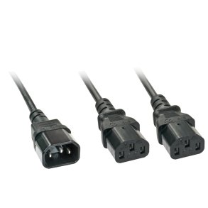 Lindy - 2m IEC Splitter Cable IEC C14 to 2 x IEC C13 - Black - Male - Female - 2 m - C14 coupler - 2 x C13 coupler