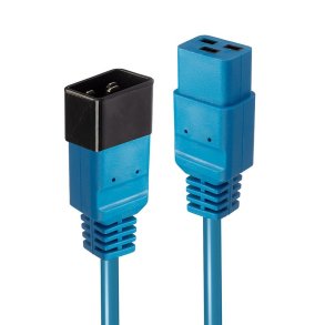 Lindy - 1m IEC C19 to C20 Extension Cable, Blue - Blue - Male - Female - 1 m - C19 coupler - C20 coupler