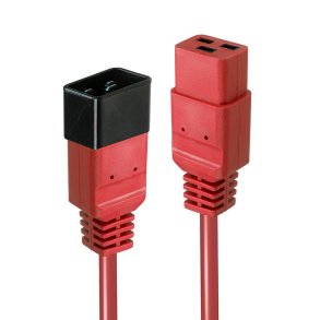 Lindy - 2m IEC C19 to C20 Extension, red - Red - Male - Female - 2 m - C19 coupler - C20 coupler