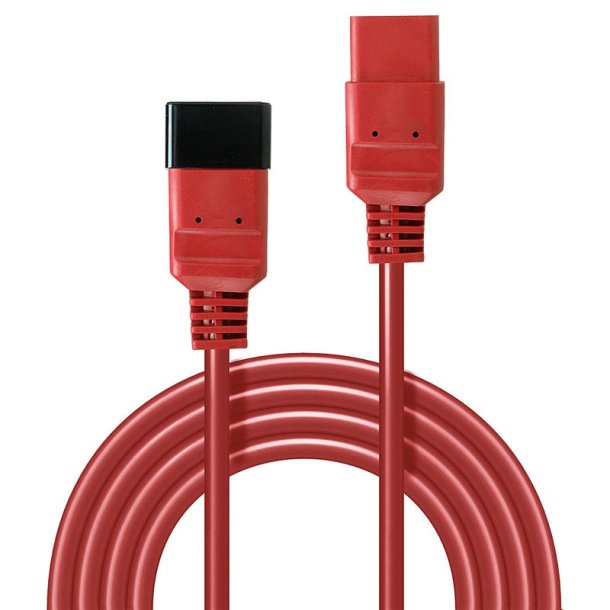 Lindy - 2m IEC C19 to C20 Extension, red - Red - Male - Female - 2 m - C19 coupler - C20 coupler
