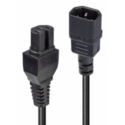 Lindy - 2m IEC C14 to IEC C15 'Hot Condition' Power Cable, Black - Black - Male - Female - 2 m - C14 coupler - C15 coupl