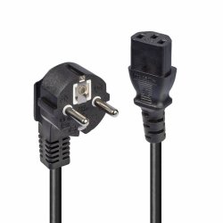 Lindy - 3m Schuko 2 Pin Plug to IEC C13 Power Cable, Black - Black - Male - Female - 3 m - CEE7/7 - C13 coupler