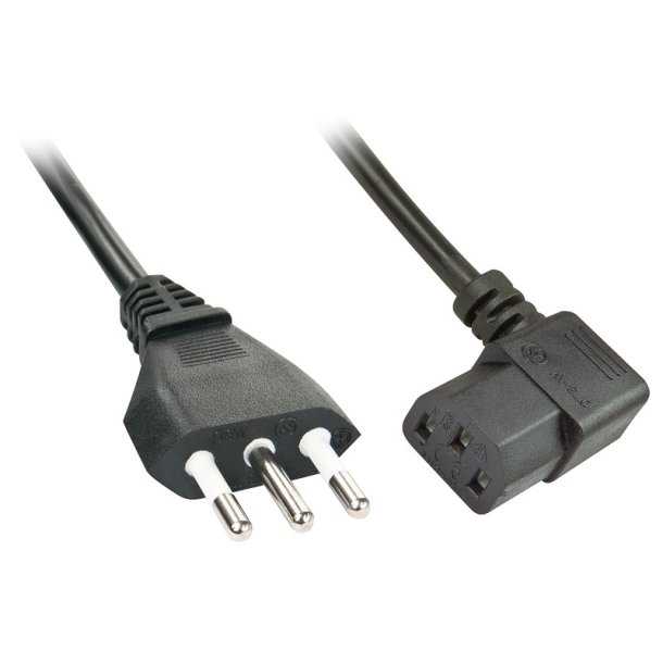Lindy - 30346 - Black - Female - 2 m - C13 coupler - Angled - Straight