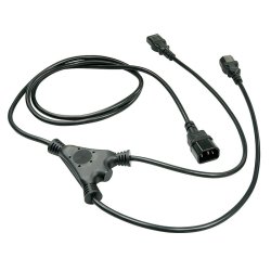 Lindy - 1m IEC Splitter Cable IEC C14 to 2 x IEC C13 - Black - Male - Female - 1 m - C14 coupler - 2 x C13 coupler