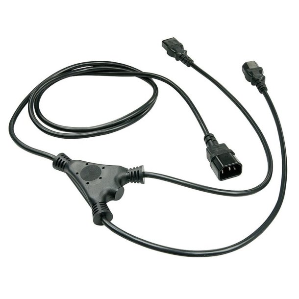 Lindy - 1m IEC Splitter Cable IEC C14 to 2 x IEC C13 - Black - Male - Female - 1 m - C14 coupler - 2 x C13 coupler