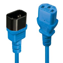 Lindy - 2m IEC Extension Cable, Blue - Blue - Female - Male - 2 m - C13 coupler - C14 coupler