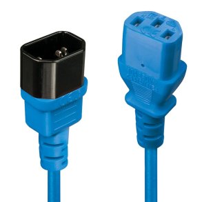Lindy - 2m IEC Extension Cable, Blue - Blue - Female - Male - 2 m - C13 coupler - C14 coupler