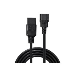 Lindy - 1m C14 to C19 Mains Extension Cable, Black - Black - Male - Female - 1 m - IEC C14 - IEC C19