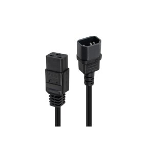 Lindy - 2m C14 to C19 Mains Extension Cable, Black - Black - Male - Female - 2 m - IEC C14 - IEC C19