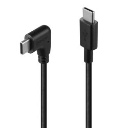 Lindy - 1m USB 2.0 Straight USB-C to Right-Angled USB-C Cable - USB 2.0 - USB C - Male - Straight - Angled - 22/28