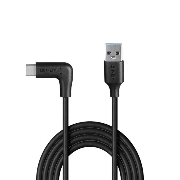 Lindy - 1.5m USB 3.2 Type A to C Cable, 90&deg; Right Angle, 10Gbps - USB 3.2 Gen 2 (3.1 Gen 2) - USB A - USB C - Male - Str