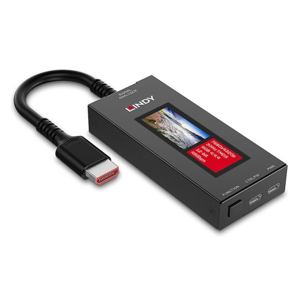 Lindy - HDMI 8K60 Signal Analyzer Professional diagnostic tool for HDMI AV signal - Signal analyzer - Black - Metal - Bu