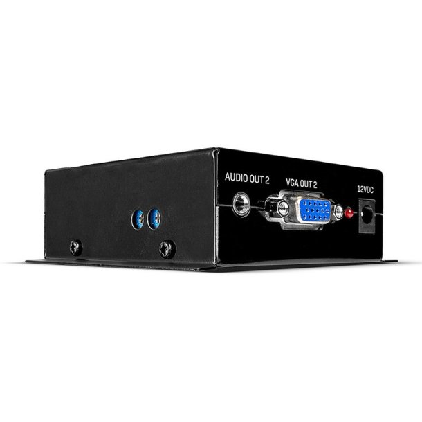 Lindy - 300m Cat.6 2 Port VGA Receiver - VGA - 4 - 1 - Black - 1920 x 1080 pixels - Full HD